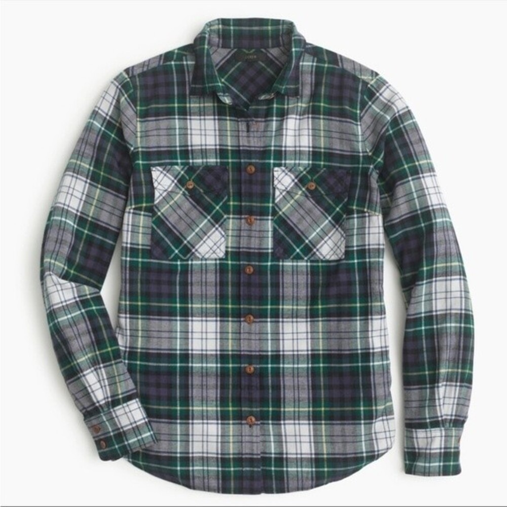 J. Crew Women's Ridge Plaid Flannel Boyfriend Shirt, Size 00